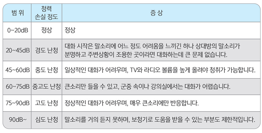 청력손실정도